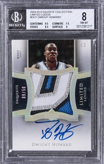 2004-05 UD "Exquisite Collection" Limited Logos #DH1 Dwight Howard Signed Game Used Patch Rookie Card (#09/50) – BGS NM-MT 8/BGS 9